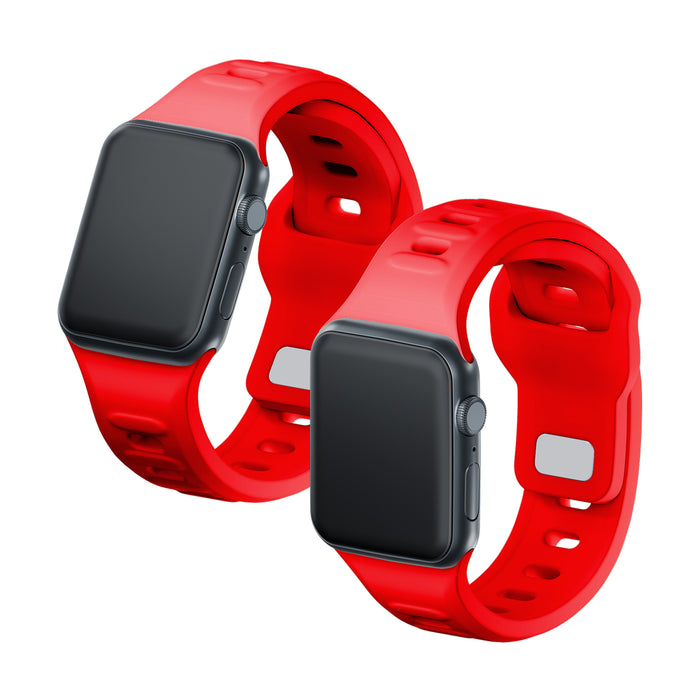 3mk Silicone Watch Strap for Apple Watch 42 / 44 / 45 / 49 mm - red