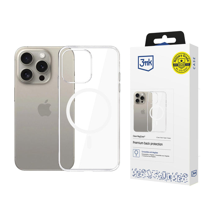3mk Clear MagCase Case for Apple iPhone 15 Pro Max - Transparent