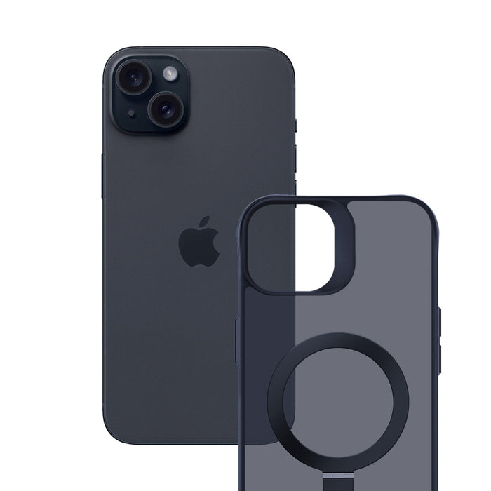 3mk Smoke Case Mag&amp;Stand for Apple iPhone 15 plus - black