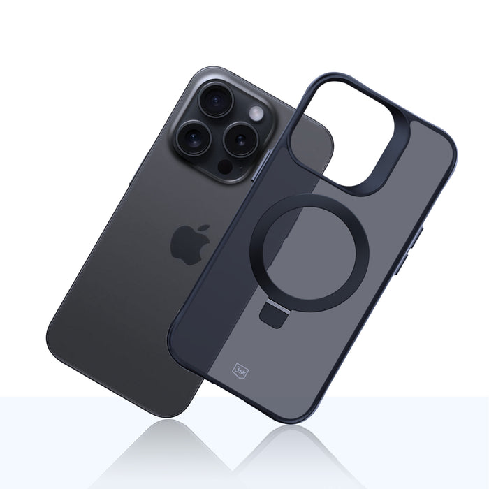 3mk Smoke Case Mag&amp;Stand for Apple iPhone 16 pro max - black