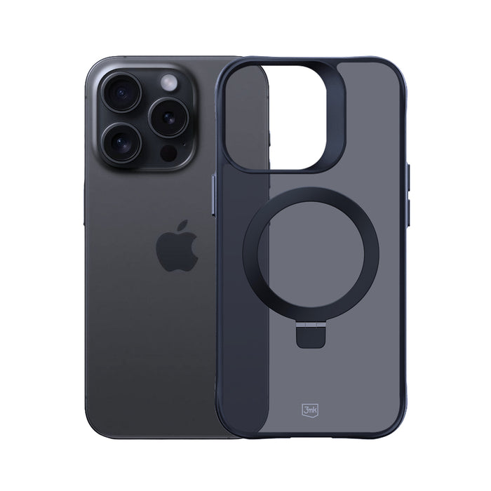 3mk Smoke Case Mag&amp;Stand for Apple iPhone 16 pro max - black
