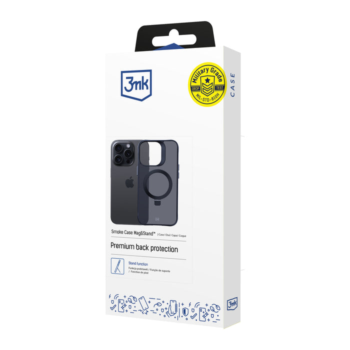 3mk Smoke Case Mag&amp;Stand for Apple iPhone 16 pro max - black