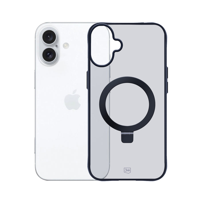 3mk Smoke Case Mag&amp;Stand for Apple iPhone 16 plus - transparent