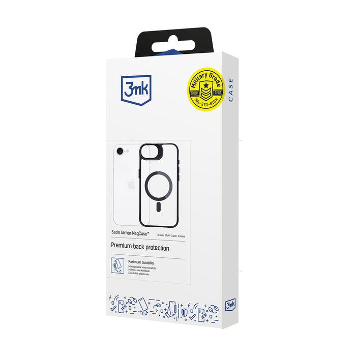3mk Satin Armor MagCase for Apple iPhone 16e / SE 4 - Transparent