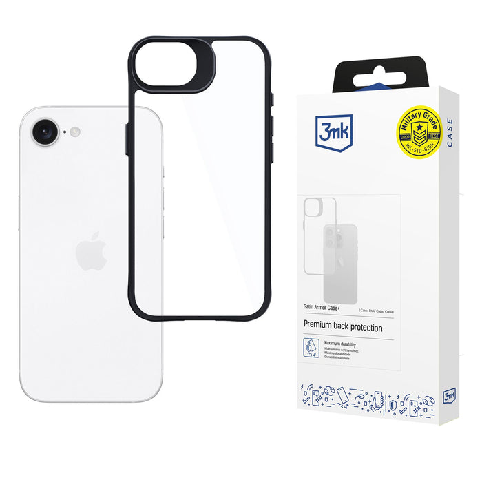 3mk Satin Armor Case+ for Apple iPhone 16e / SE 4 - transparent