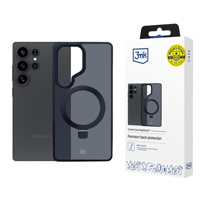 3mk Smoke Case Mag&amp;Stand for Samsung Galaxy S25 Ultra - Black