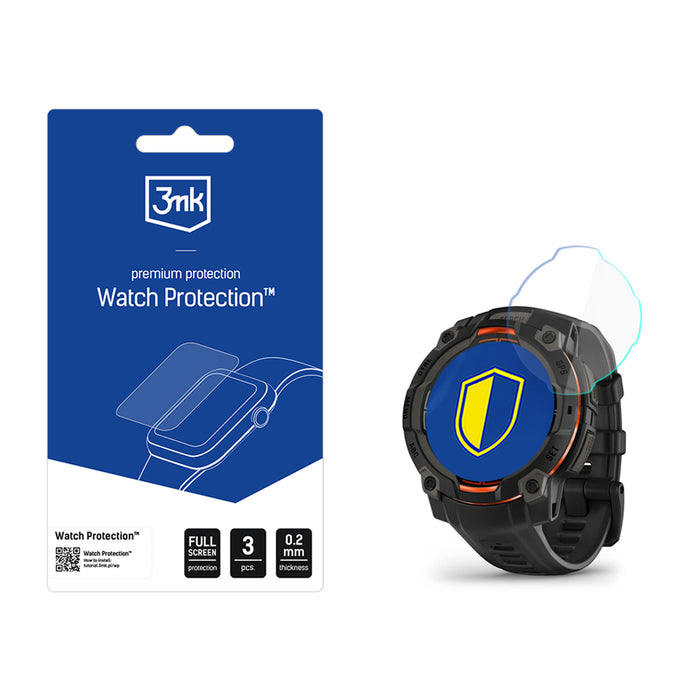 Smartwatch Screen Protector 3mk Watch Protection FlexibleGlass for Garmin Instinct 3 45mm (Amoled, Solar)