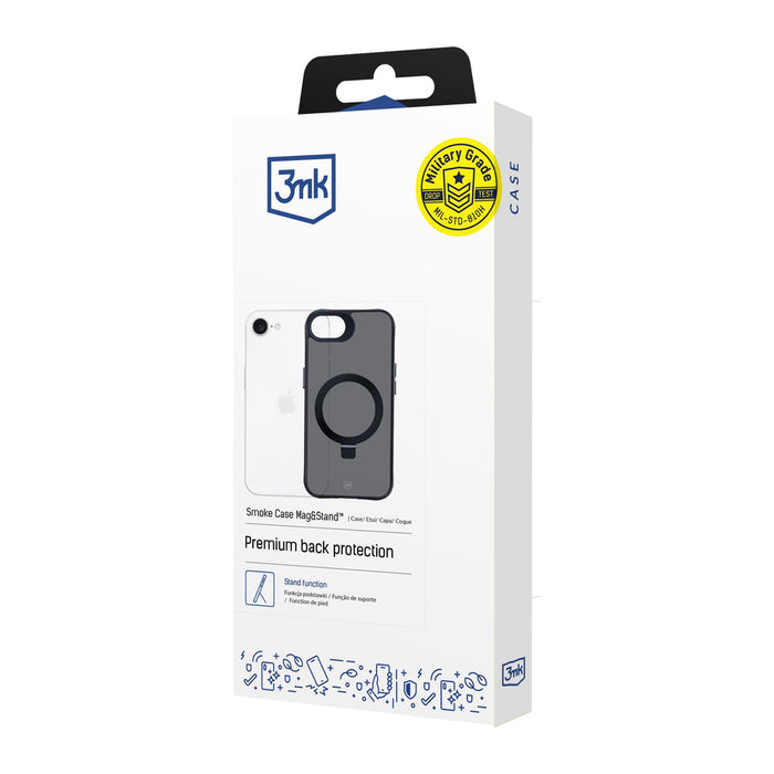 3mk Smoke Case Mag&amp;Stand for Apple iPhone 16E - black