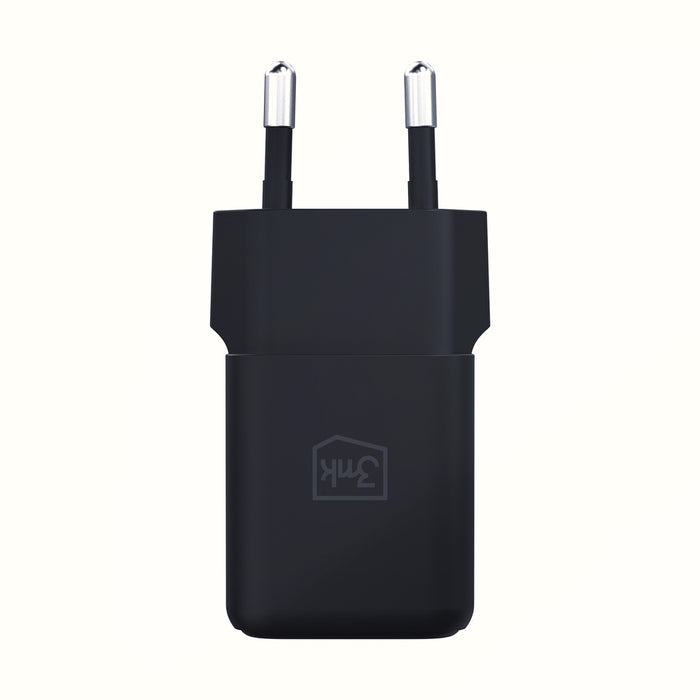 3mk Hyper GaN Charger 20W QC4+ PD PPS USB-C USB-A Wall Charger - Black