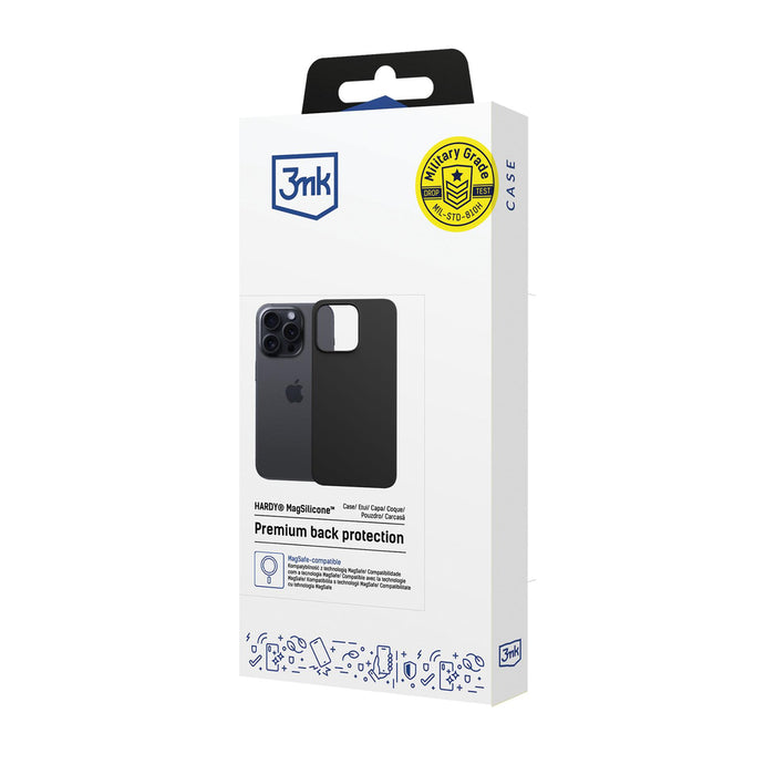 3mk Hardy MagSilicone Case for Apple iPhone 16 Pro - Black