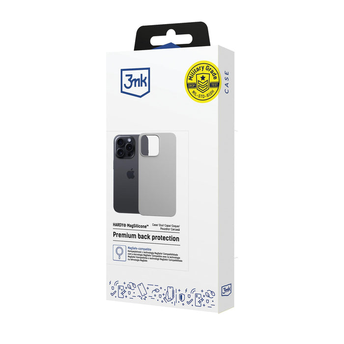 3mk Hardy MagSilicone Case for Apple iPhone 16 Pro Max - Gray