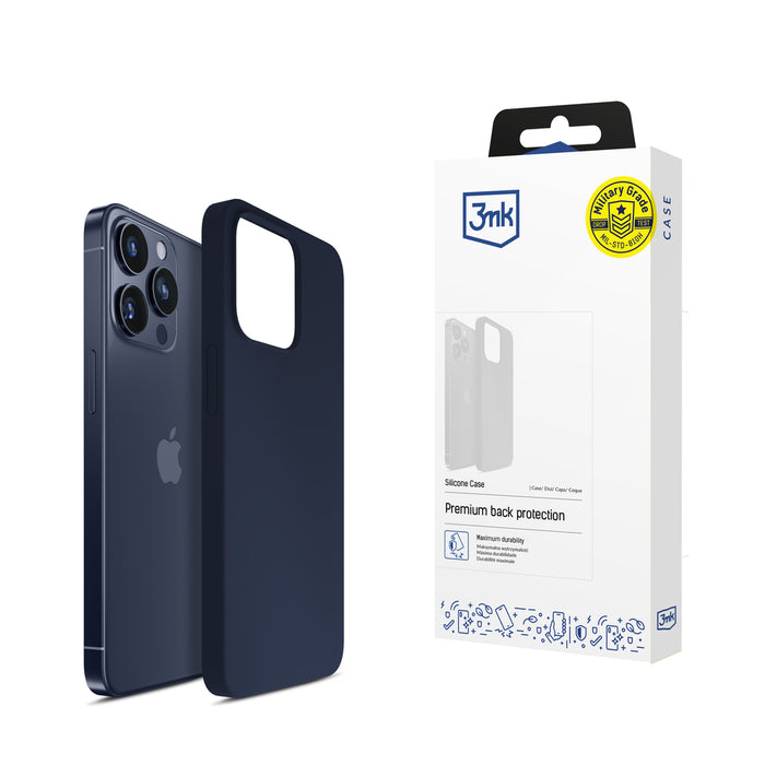 3mk Silicone Case for iPhone 15 Pro Max - Navy Blue