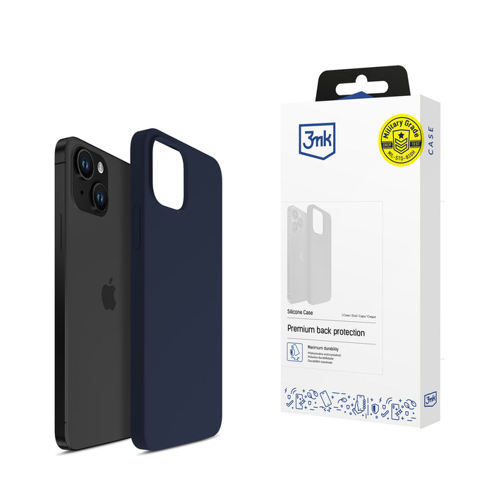 3mk Silicone Case for iPhone 15 - navy blue