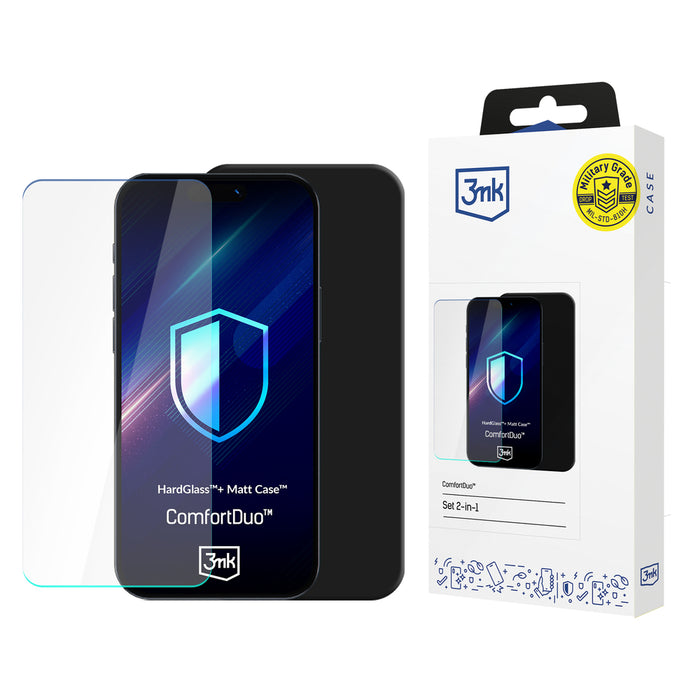3mk ComfortDuo Matt Black MagCase protective set case + glass for Samsung Galaxy A16 - matt black