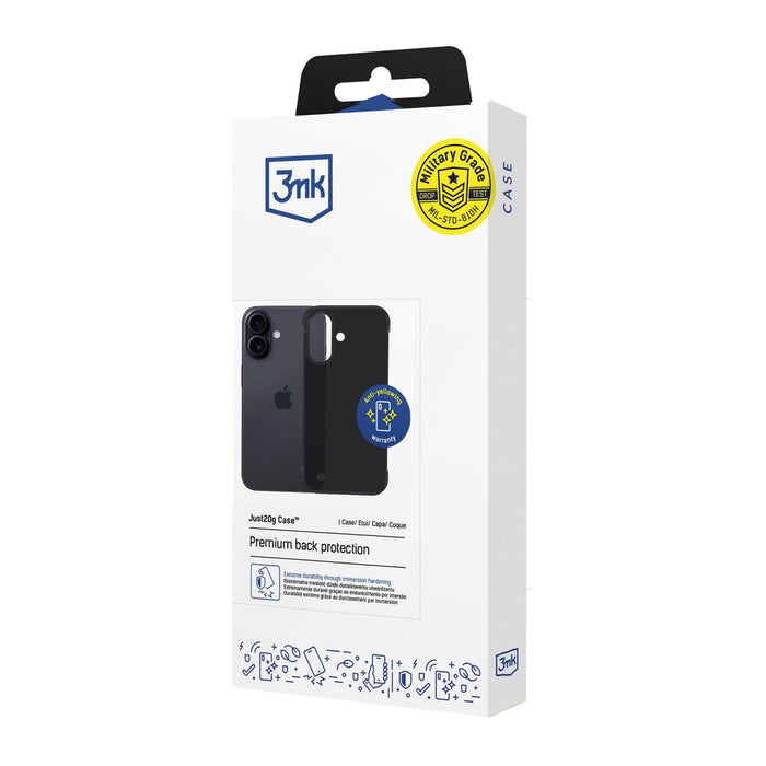 3mk Just20g Matt Case for Apple iPhone 16 - Matte Black