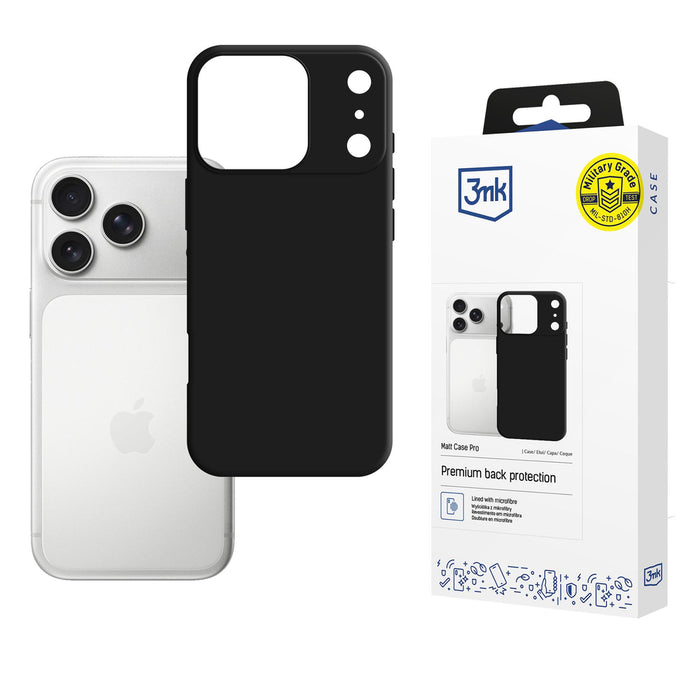 3mk Matt Case Pro for Apple iPhone 17 Pro - Matte Black