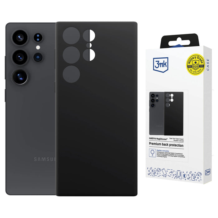 3mk Hardy MagSilicone Case for Samsung Galaxy S23 Ultra - Black