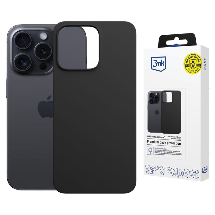3mk Hardy MagSilicone Case for Apple iPhone 16 Pro Max - Gray