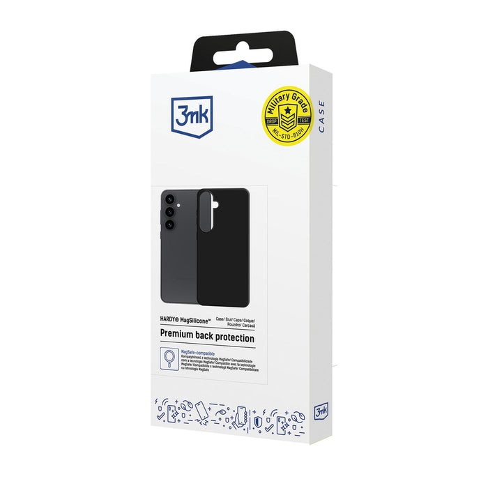 3mk Hardy MagSilicone Case for Samsung Galaxy S25 - Black