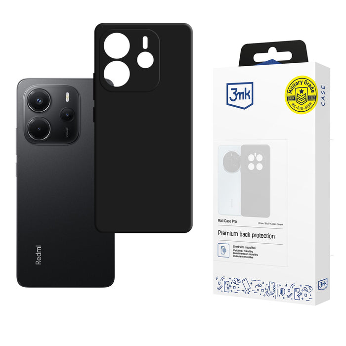 3mk Matt Case Pro case for Xiaomi Redmi Note 14 4G - matte black