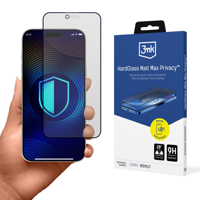 3mk Hardglass Matt Max Privacy Tempered Glass for iPhone 17 Air