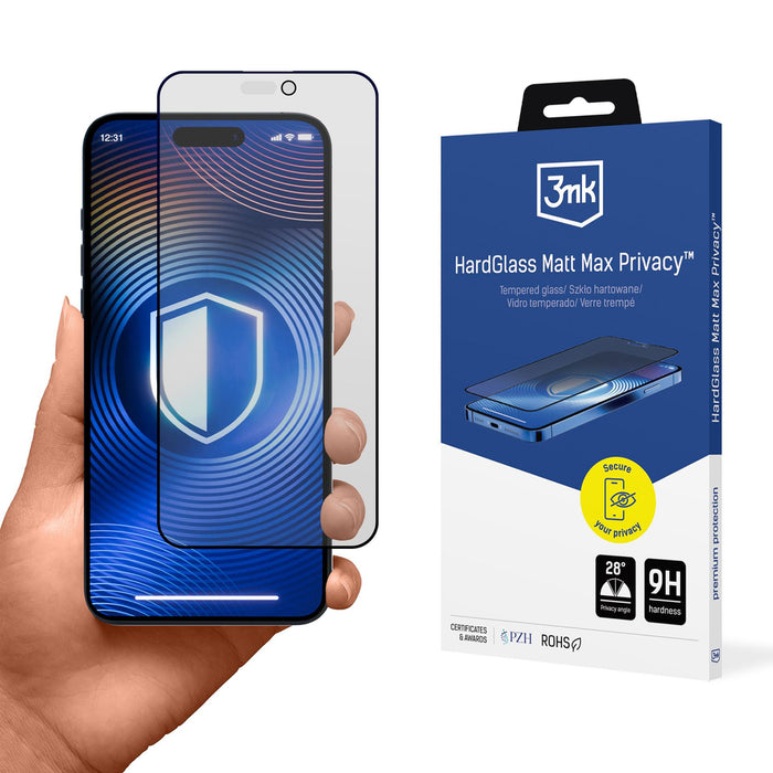 3mk Hardglass Matt Max Privacy Tempered Glass for iPhone 17 Pro