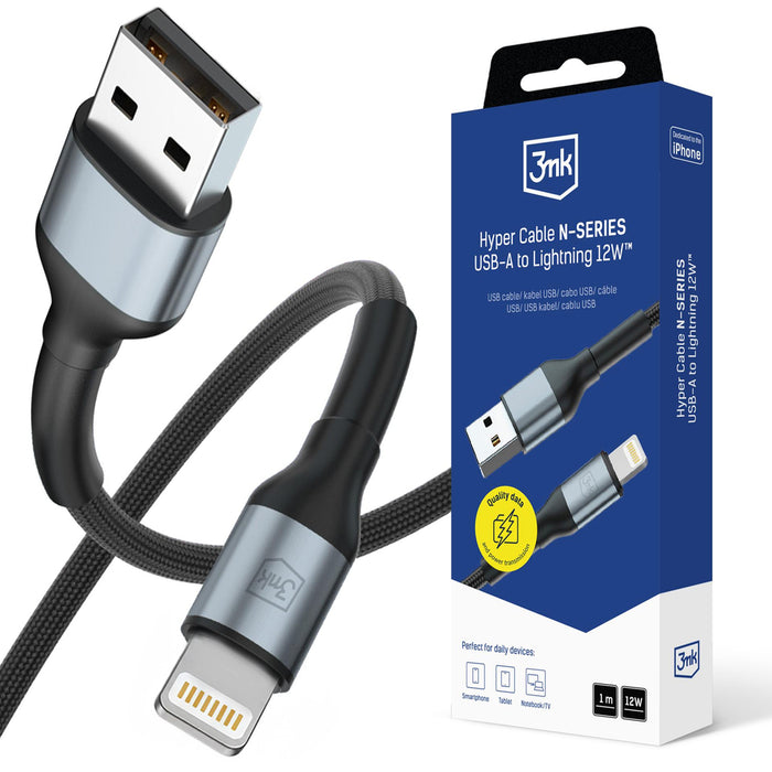 3mk Hyper Cable 3mk Hyper Cable N-SERIES USB-A / Lightning 1m 5V/2.4A 12W / black