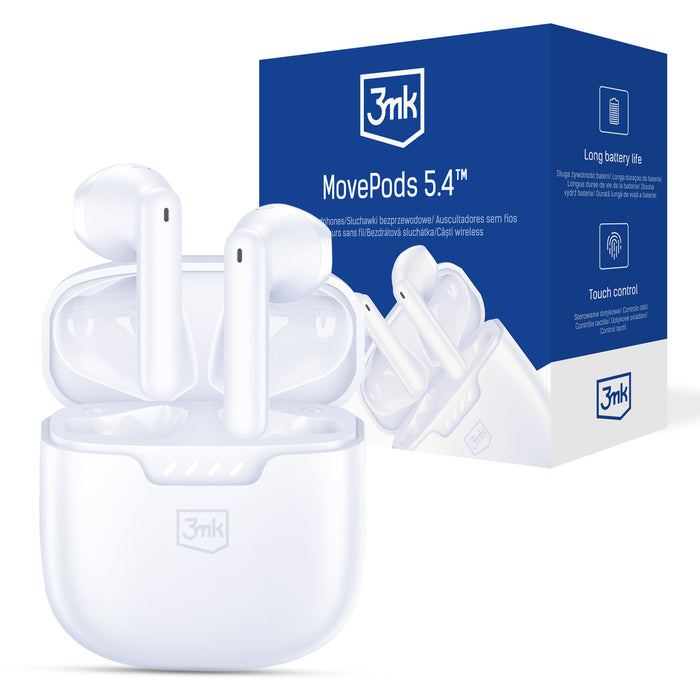 3mk Movepods 5.4 Wireless Headphones - White
