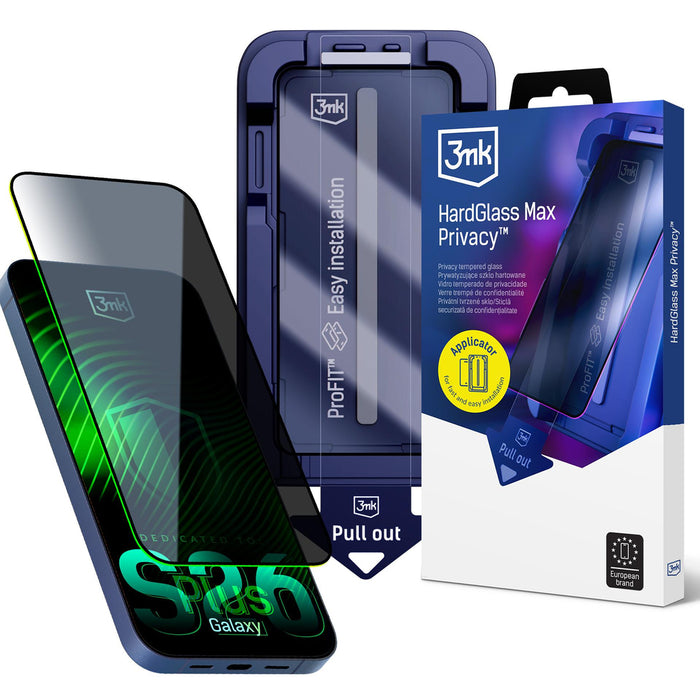 9H tempered glass with 3mk HardGlass Max Privacy filter for Samsung Galaxy S26+