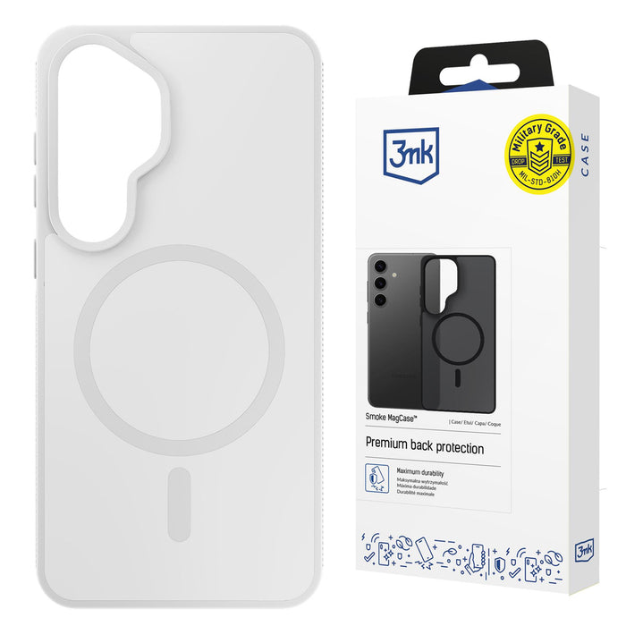 3mk Smoke MagCase for Samsung Galaxy S25 - white-transparent