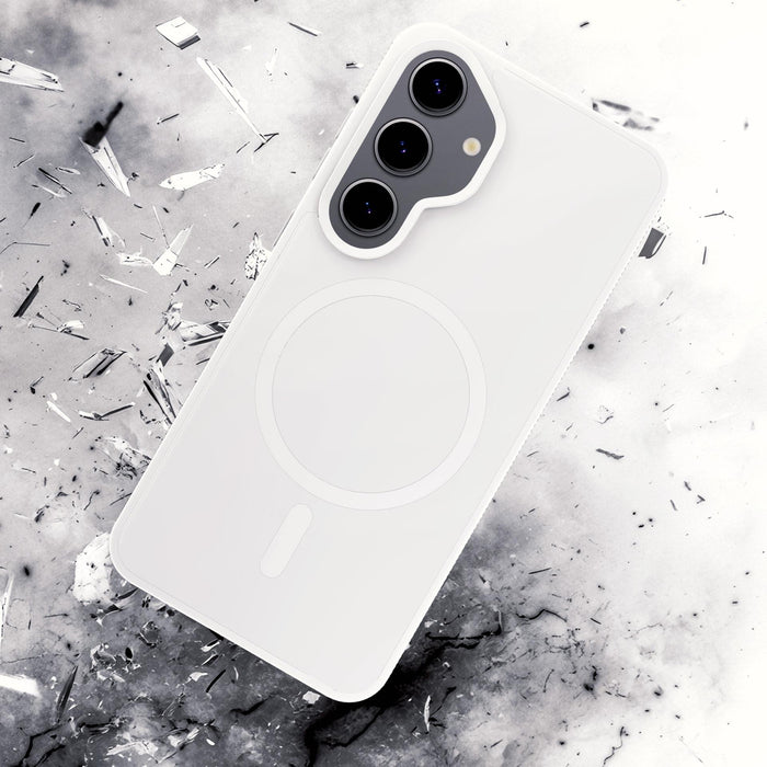3mk Smoke MagCase for Samsung Galaxy S25 - white-transparent