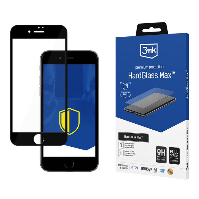 Reinforced full-screen tempered glass 3mk HardGlass Max Black for iPhone 7 / 8 / SE 2020 / 2022