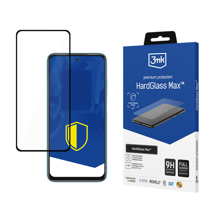 Reinforced Full Screen Tempered Glass 3mk HardGlass Max Black for Xiaomi Redmi 10 2022