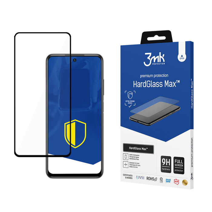 Reinforced Full Screen Tempered Glass 3mk HardGlass Max Black for Xiaomi Redmi Note 10/10s 4G