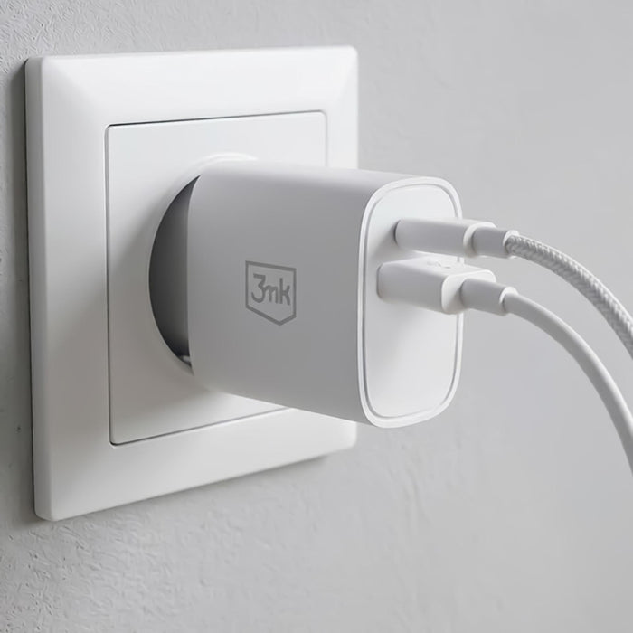 3mk FlowPower 30W 1A1C PD 3.0 QC4+ Wall Charger - White