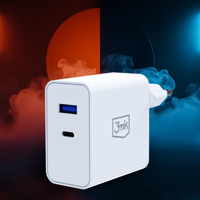 3mk FlowPower 45W 1A1C PD3.0 QC4+ Wall Charger - White