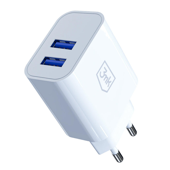 3mk FlowPower 10W 2.4A 2A Wall Charger - White