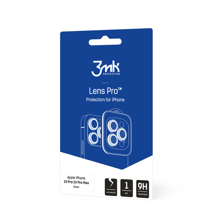 Camera Glass for iPhone 13 Pro Max / 13 Pro 9H for 3mk Lens Protection Pro Series Lens - Silver