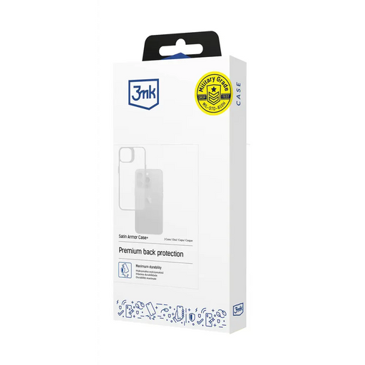 3mk Satin Armor Case+ for iPhone 16 Pro Max - Transparent with Black Frame - *Kategoria tymczasowa<<<HurtelXML
