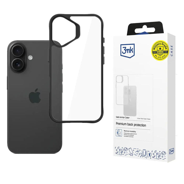 3mk Satin Armor Case+ for iPhone 17 - Transparent Black - *Kategoria tymczasowa<<<HurtelXML