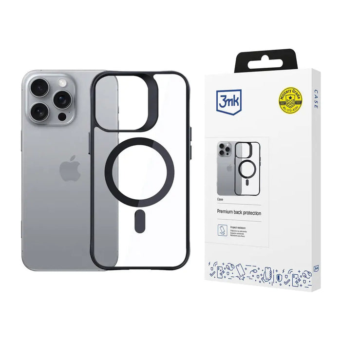 3mk Satin Armor MagCase with MagSafe for iPhone 16 Pro - Clear with Black Frame - *Kategoria tymczasowa<<<HurtelXML