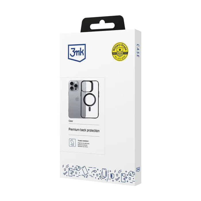 3mk Satin Armor MagCase with MagSafe for iPhone 16 Pro - Clear with Black Frame - *Kategoria tymczasowa<<<HurtelXML