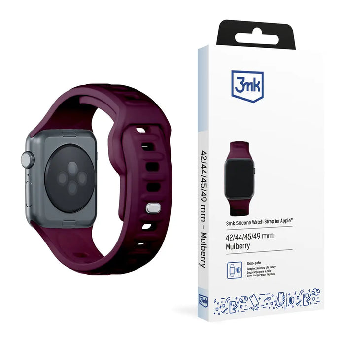 3mk Silicone Watch Strap for Apple Watch 42 / 44 / 45 / 49 mm - Burgundy - *Kategoria tymczasowa<<<HurtelXML