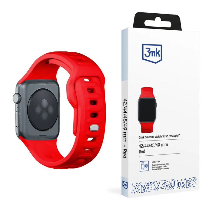 3mk Silicone Watch Strap for Apple Watch 42 / 44 / 45 / 49 mm - red - *Kategoria tymczasowa<<<HurtelXML
