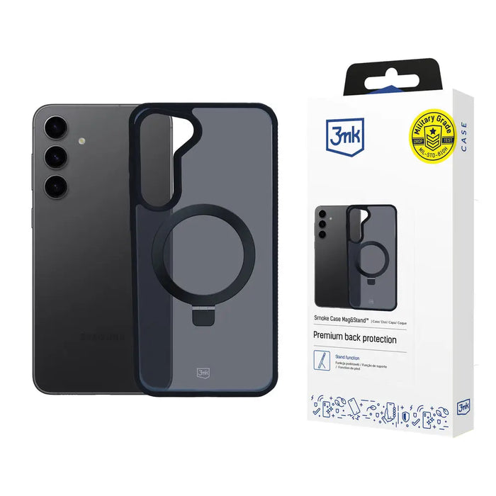 3mk Smoke Case Mag&Stand for Samsung Galaxy S24 - black - *Kategoria tymczasowa<<<HurtelXML