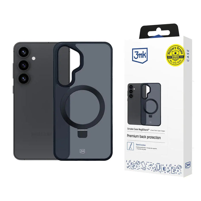 3mk Smoke Case Mag&Stand for Samsung Galaxy S25 - black - *Kategoria tymczasowa<<<HurtelXML