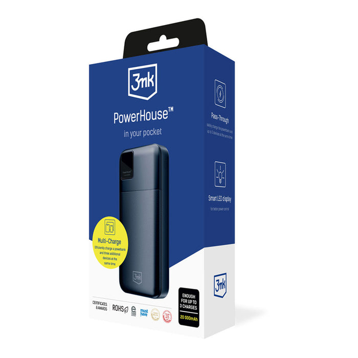 Powerbank 3mk PowerHouse 20000 mAh 2x USB-A 1x USB-C - black