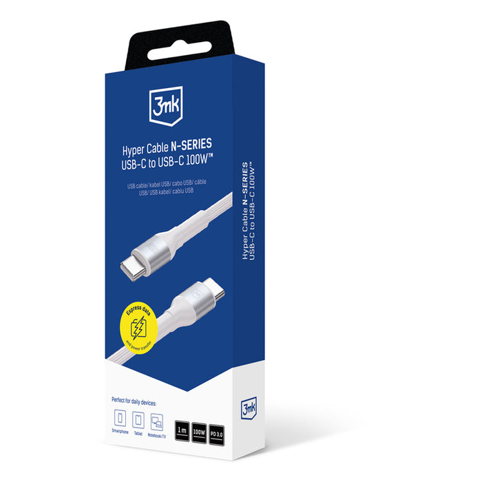 3mk Hyper Cable 3mk Hyper Cable N-SERIES USB-C / USB-C 1m 20V/5A 100W / white