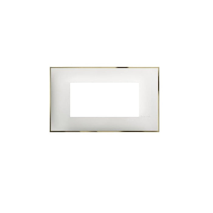 4-MODULE FRAME CLASSIA LEGRAND - WHITE WITH GOLD - Ключове контакти димери и розетки<<<Електроматериали<<<AmperelB2B
