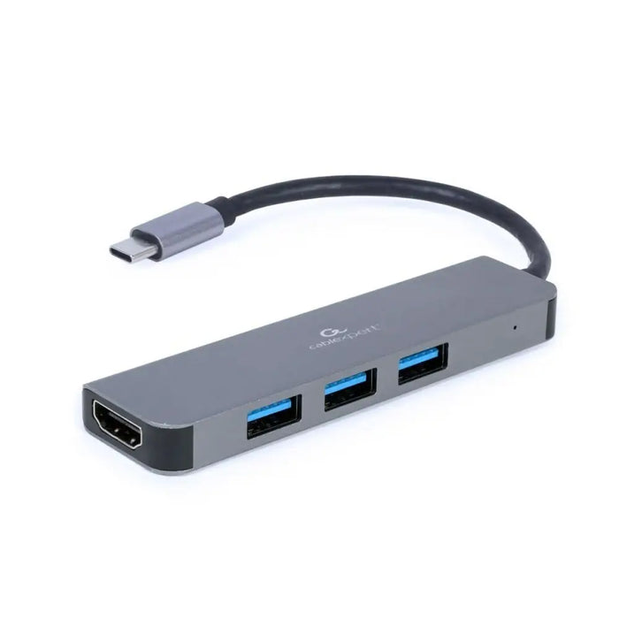4-Port USB-C Hub GEMBIRD A-CM-COMBO2-01 White Grey - HUB USB<<<Компютър Мрежи и компоненти<<<Компютри|